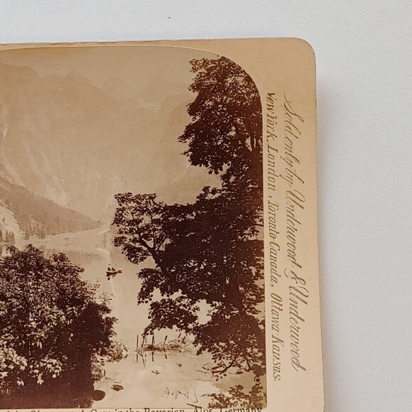 ANTIQUE Stereograph Card Bavarian Alps Germany 1898 Underwood & Underwood - Picture 3 of 5
